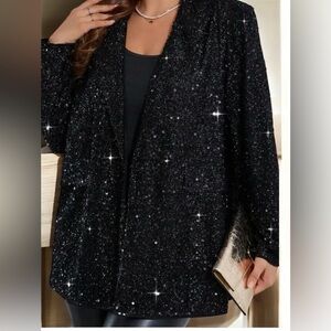 brand. Katie Lee black stretch jacket with glitter